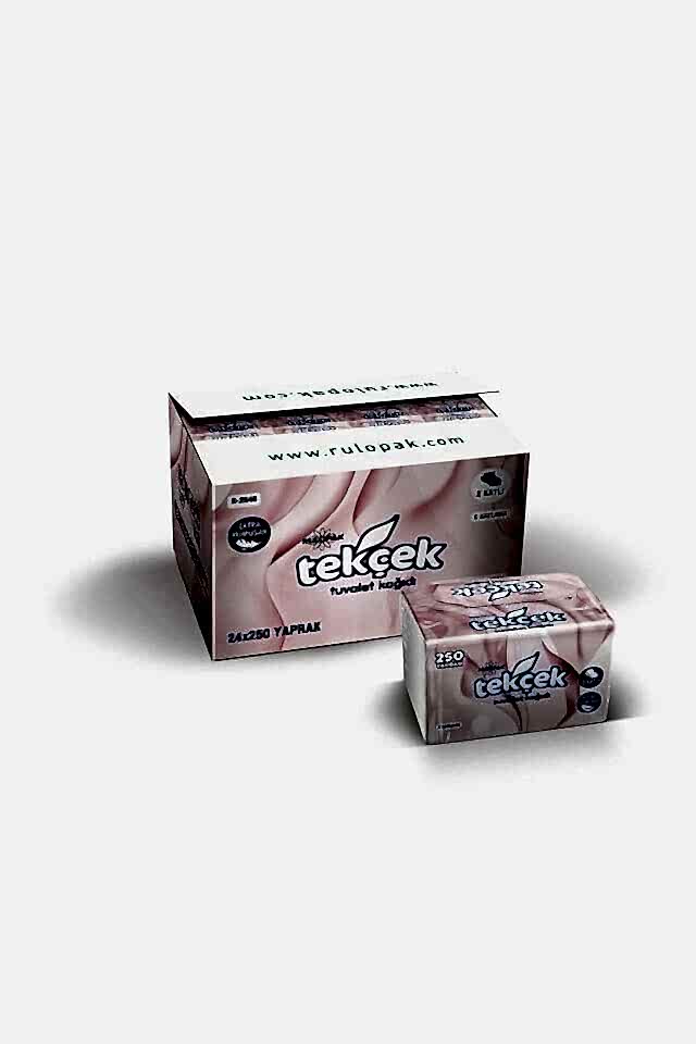 Tekçek Tuvalet Kağıdı 2 Katlı 250 Yaprak 24'lü Paket