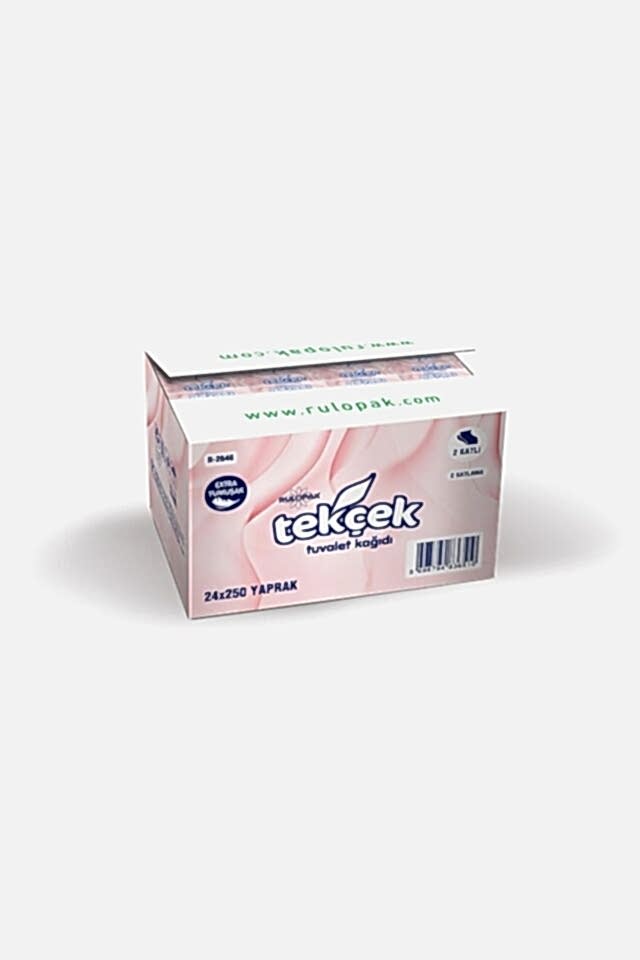 Tekçek Tuvalet Kağıdı 2 Katlı 250 Yaprak 24'lü Paket