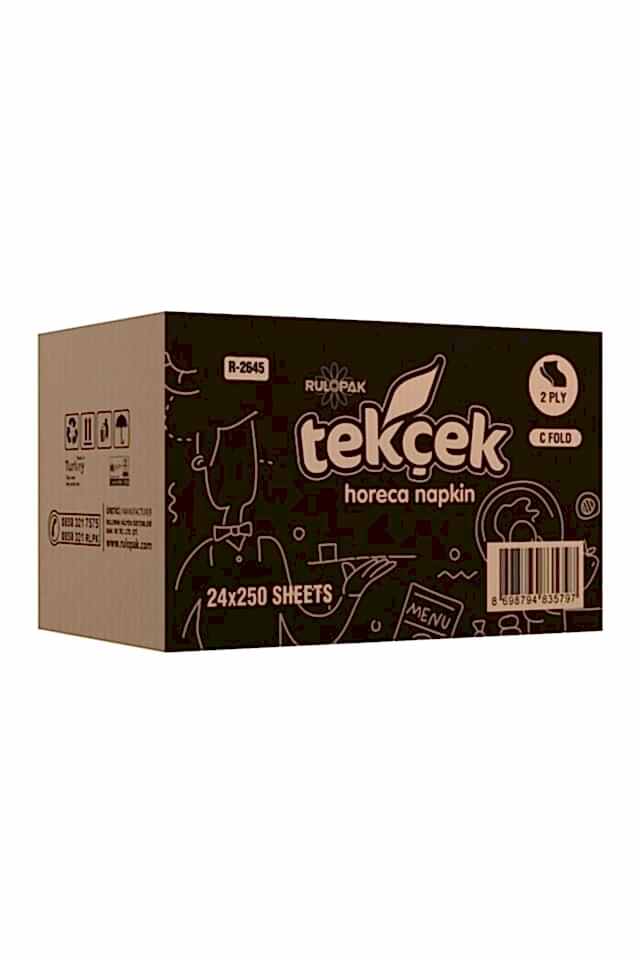 Tekçek Horeca Masa Üstü Dispenser Peçete 11.5 x 19 cm 250 Yaprak - 24 Adet (300402)