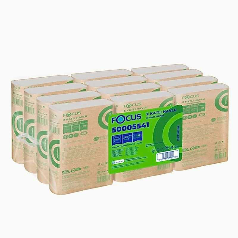 Focus  Z Katlı Dispenser Havlu Kağıt 150 Yaprak x 12 Paket